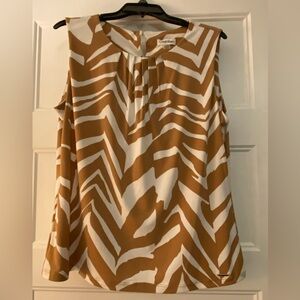 CALVIN KLEIN LADIES SLEEVELESS ZEBRA PRINT TOP SZ XL
